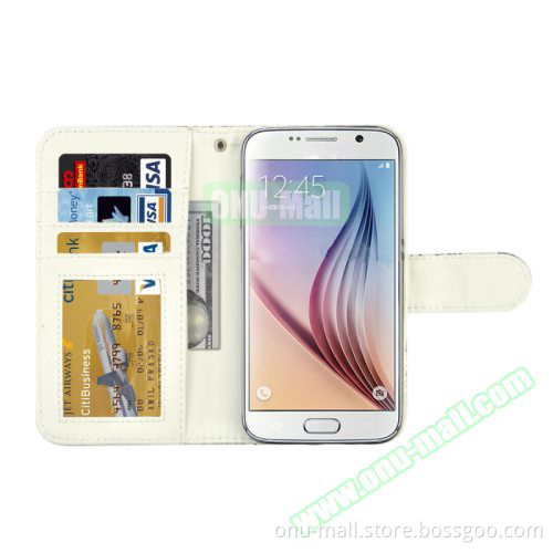Snake Skin Pattern Flip Leather Case for Samsung Galaxy S6 with Photo Slot